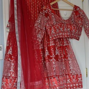 Red color wedding lehenga choli
